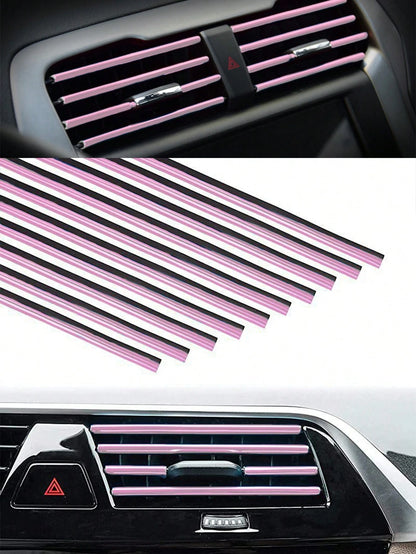 20pcs Car Air Conditioning Outlet Decoration Strip, Diy Pvc Car Interior Decoration Strip Line For All Straight Vent Outlets