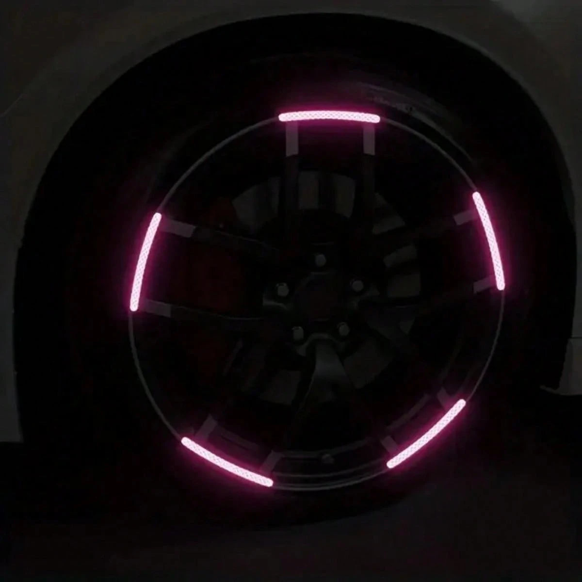 20pcs Car Tires, Wheel Hubs, Reflective Stickers, Colored Glowing, Colored Pink Stickers, Car Decorations