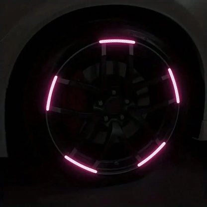 20pcs Car Tires, Wheel Hubs, Reflective Stickers, Colored Glowing, Colored Pink Stickers, Car Decorations