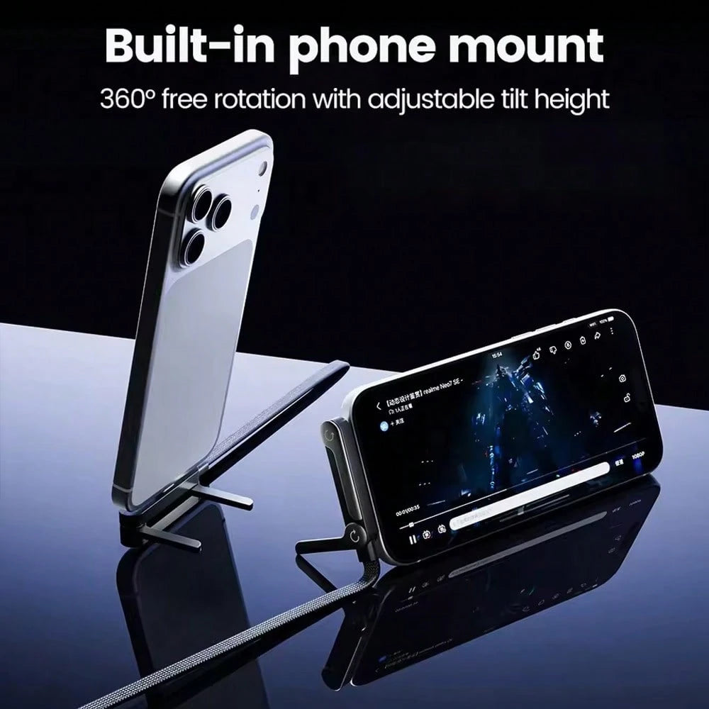 240W/65W/27W Fast Charging Cable & Phone Stand 2-In-1 Foldable Holder + Bent Connector Design For Charging And Gaming/Watching Without Blocking Hands, Compatible With IPhone 17 Pro Max/17 Pro/17/Air/1