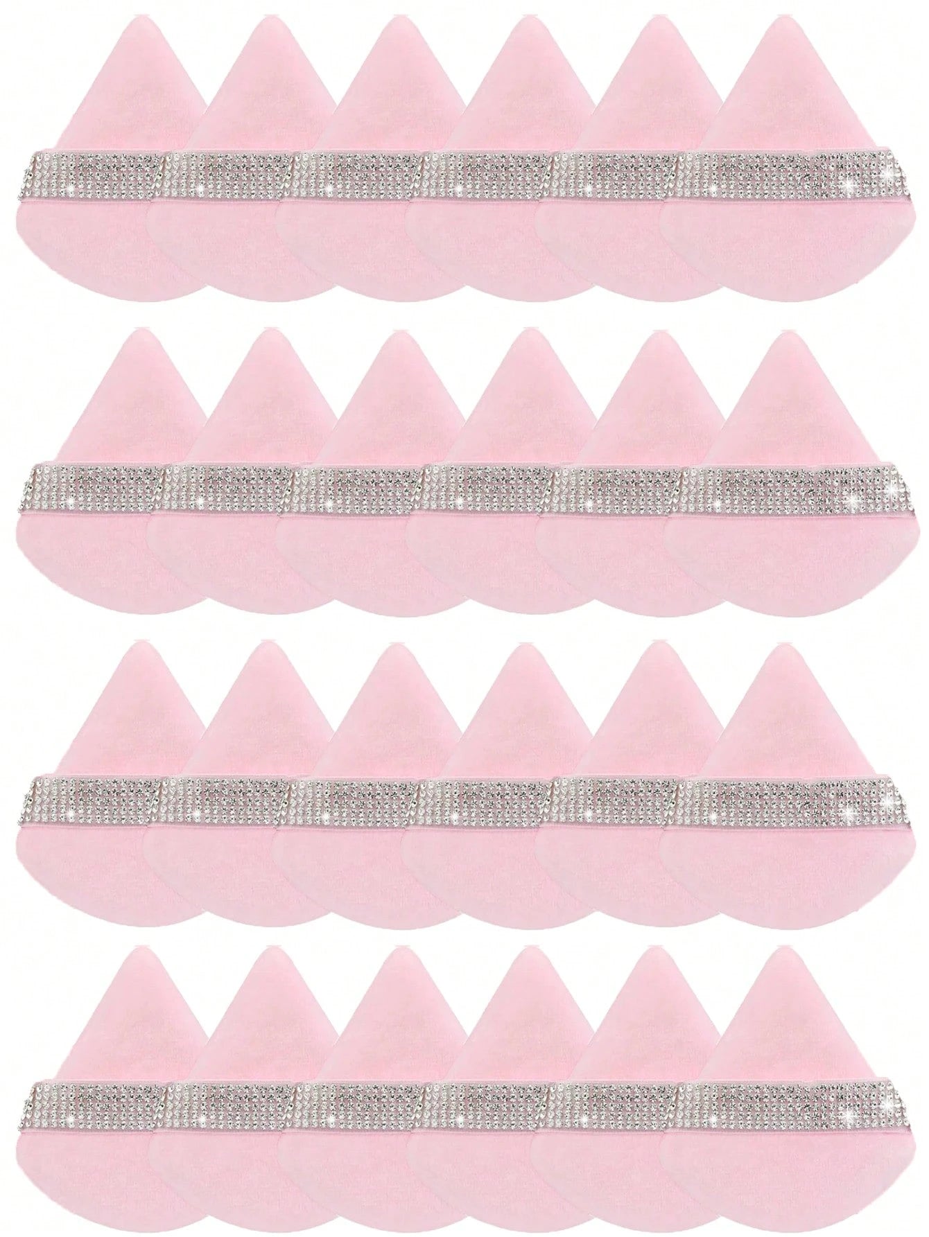 24pcs/15pcs/8pcs/3pcs Triangle Flocked Makeup Sponges, Soft Fluffy Textured For Face & Body Powder Application, Makeup Beauty Tool Assortment Sets,Makeup,Cheap,Room Decor,Vanity,Travel,Bedroom,Makeup
