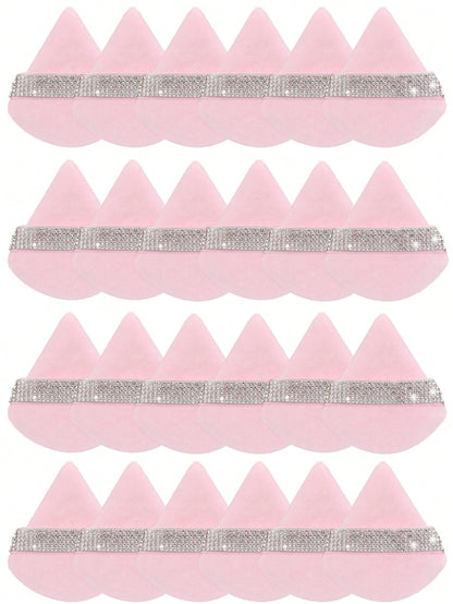 24pcs/15pcs/8pcs/3pcs Triangle Flocked Makeup Sponges, Soft Fluffy Textured For Face & Body Powder Application, Makeup Beauty Tool Assortment Sets,Makeup,Cheap,Room Decor,Vanity,Travel,Bedroom,Makeup