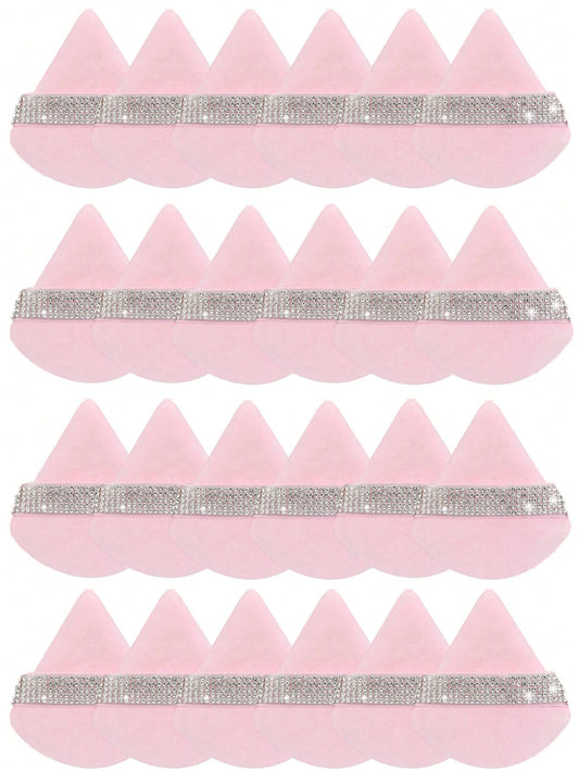 24pcs/15pcs/8pcs/3pcs Triangle Flocked Makeup Sponges, Soft Fluffy Textured For Face & Body Powder Application, Makeup Beauty Tool Assortment Sets,Makeup,Cheap,Room Decor,Vanity,Travel,Bedroom,Makeup