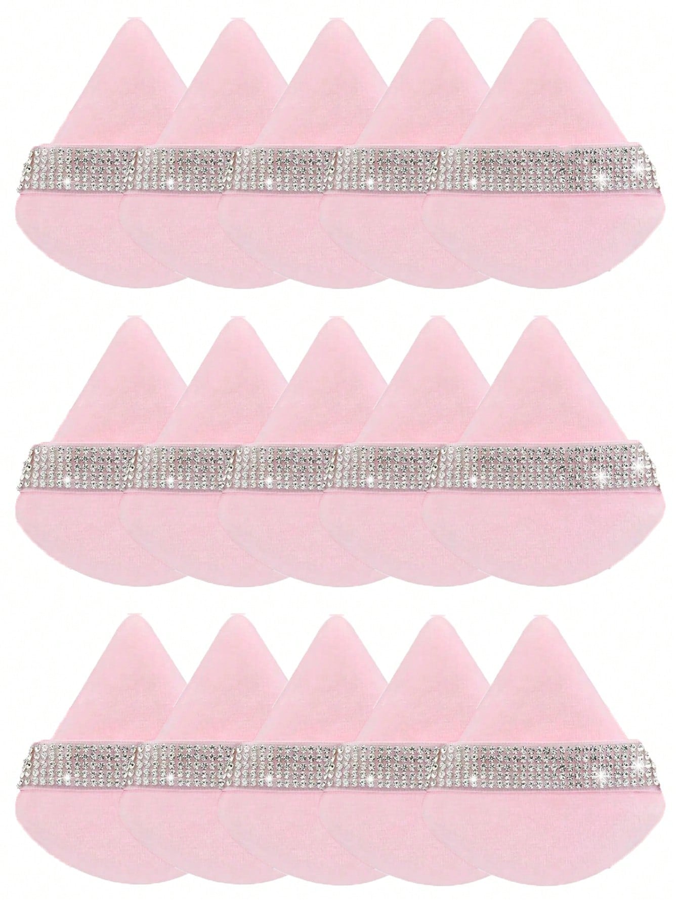 24pcs/15pcs/8pcs/3pcs Triangle Flocked Makeup Sponges, Soft Fluffy Textured For Face & Body Powder Application, Makeup Beauty Tool Assortment Sets,Makeup,Cheap,Room Decor,Vanity,Travel,Bedroom,Makeup