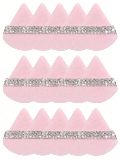 24pcs/15pcs/8pcs/3pcs Triangle Flocked Makeup Sponges, Soft Fluffy Textured For Face & Body Powder Application, Makeup Beauty Tool Assortment Sets,Makeup,Cheap,Room Decor,Vanity,Travel,Bedroom,Makeup
