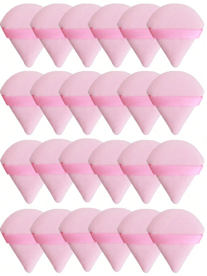 24pcs/15pcs/8pcs/3pcs Triangle Flocked Makeup Sponges, Soft Fluffy Textured For Face & Body Powder Application, Makeup Beauty Tool Assortment Sets,Makeup,Cheap,Room Decor,Vanity,Travel,Bedroom,Makeup