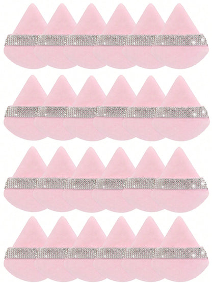 24pcs/15pcs/8pcs/3pcs Triangle Flocked Makeup Sponges, Soft Fluffy Textured For Face & Body Powder Application, Makeup Beauty Tool Assortment Sets,Makeup,Cheap,Room Decor,Vanity,Travel,Bedroom,Makeup