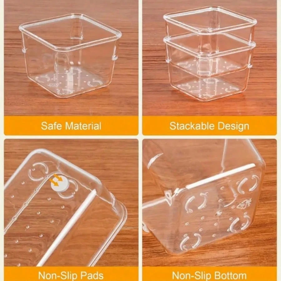 25 Pc Clear Plastic Drawer Organizer Set,4 Sizes In Drawer Trays For Bathroom,Office,Kitchen Cabinet And Vanity Organizers,Desk Organizer Bins For Jewelry,Cosmetic,Utensil