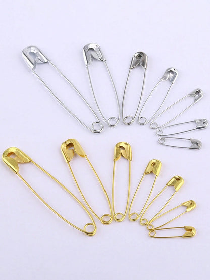 260pcs/1pc Assorted Sizes Safety Pins, Including Small, Large And Clothing Pins. These Pins Are Made Of Nickel-Plated Steel, Suitable For Clothing, Crafts, Fastening, Pinning And Sewing. They Are Dura