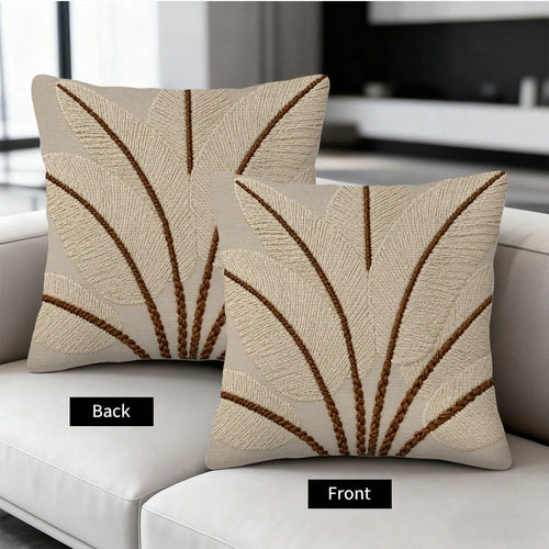 2D Flat Bohemian Style Decorative Pillow Cover, Suitable For Living Room, Bedroom, Sofa, Bed Decor (Beige & Brown, Double-Sided Print, Pillow Insert Not Included), Aesthetic Home
