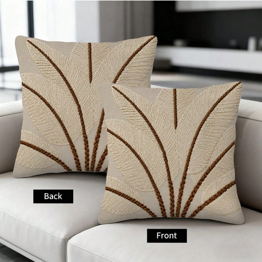 2D Flat Bohemian Style Decorative Pillow Cover, Suitable For Living Room, Bedroom, Sofa, Bed Decor (Beige & Brown, Double-Sided Print, Pillow Insert Not Included), Aesthetic Home