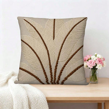 2D Flat Bohemian Style Decorative Pillow Cover, Suitable For Living Room, Bedroom, Sofa, Bed Decor (Beige & Brown, Double-Sided Print, Pillow Insert Not Included), Aesthetic Home