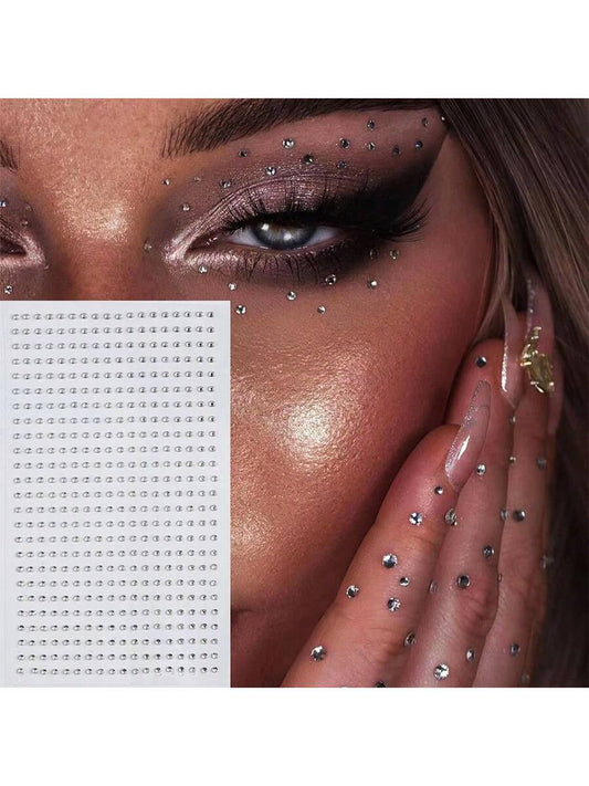2mm Facial Gemstone Stickers For Hair, Eyebrow And Rhinestone Decoration,Concert Look,Face Gems