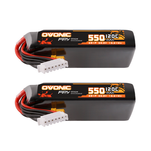 Ovonic 120C 550mAh 6S LiPo Battery 22.2V with XT30 Plug