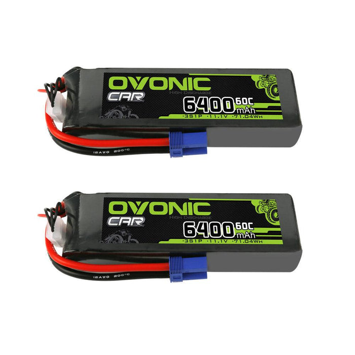 Ovonic 60C 3S 6400mAh 11.1V LiPo Battery Pack with EC5 Plug for RC car