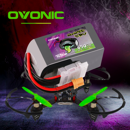 2×Ovonic Rebel 2.0 150C 650mah 6S Lipo Battery 22.2V Pack with XT30 Plug for 2 to 2.5-Inch FPV Multirotor
