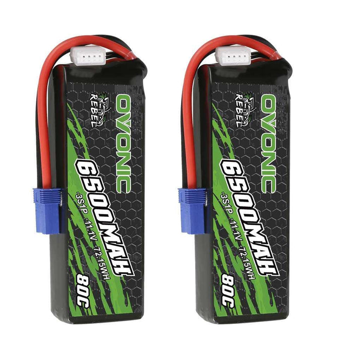 Ovonic Rebel 80C 3S 6500mAh 11.1V LiPo Battery EC5 for RC truck