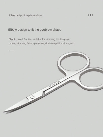 2pcs/1pc Stainless Steel Slanted Eyebrow Tweezers, Eyebrow Scissors, Eyebrow Trimming Scissors Set, For Eyebrow Shaping, Also For Removing Fine Hair, Professional Makeup Beauty Tools, Suitable For Tra