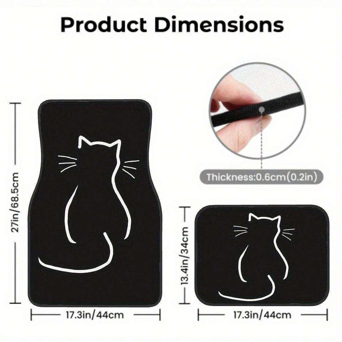 2PCS/4PCS Cute Cartoon Cat Pattern Car Floor Mats, Full Coverage For Front And Rear, Interior Accessories, Made Of Crystal Velvet Material, Suitable For Sedans,, And SUVs Of All Models, Neutral Holid