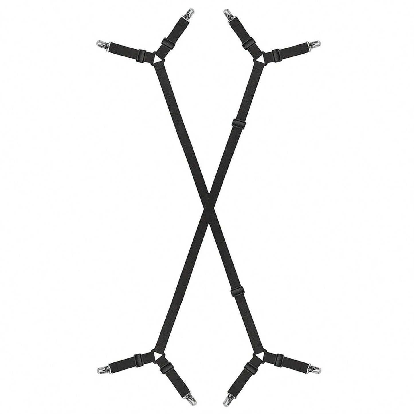2pcs Adjustable Bed Sheet Holder Elastic Strap Clips, Cross-Shaped Bed Sheet Fastener