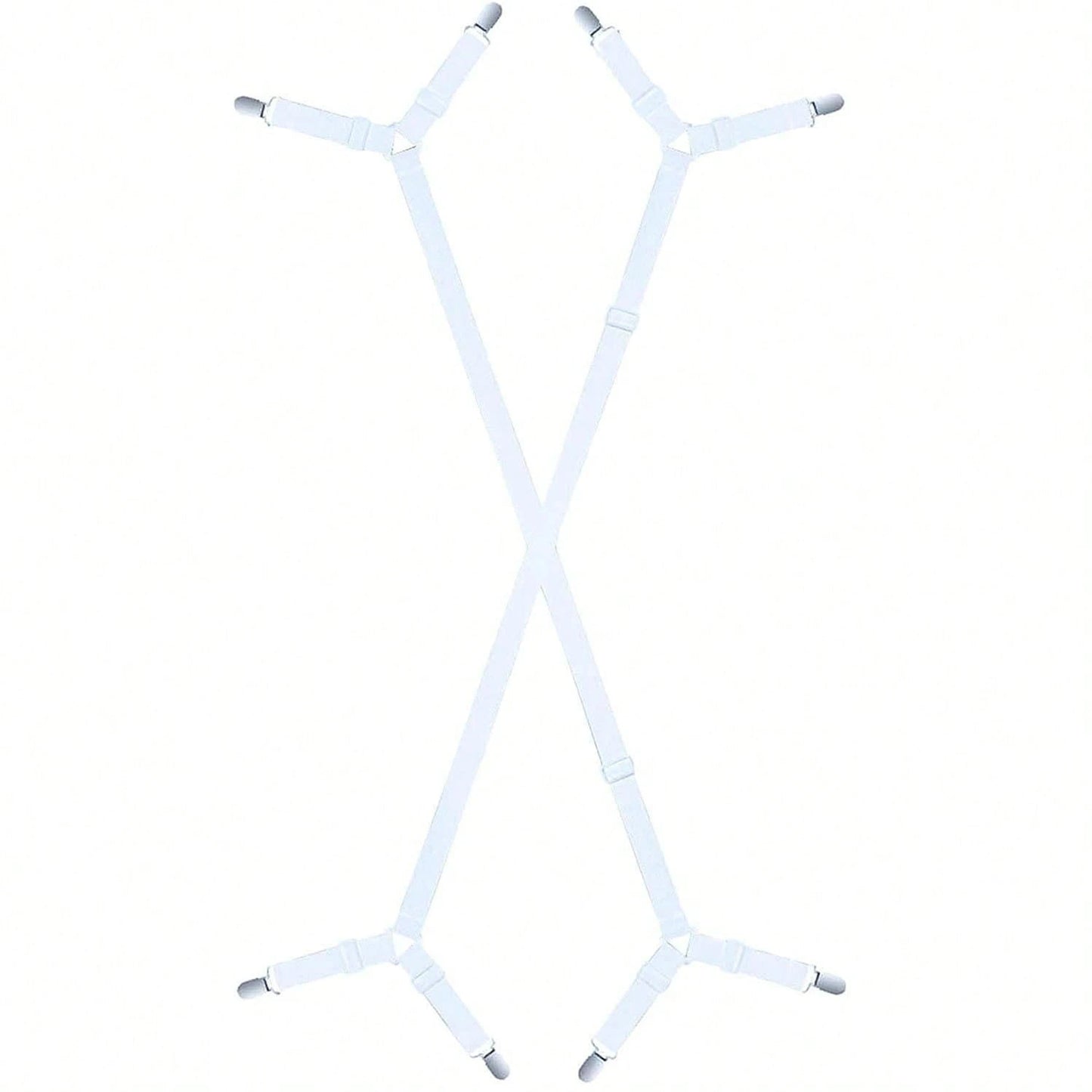 2pcs Adjustable Bed Sheet Holder Elastic Strap Clips, Cross-Shaped Bed Sheet Fastener