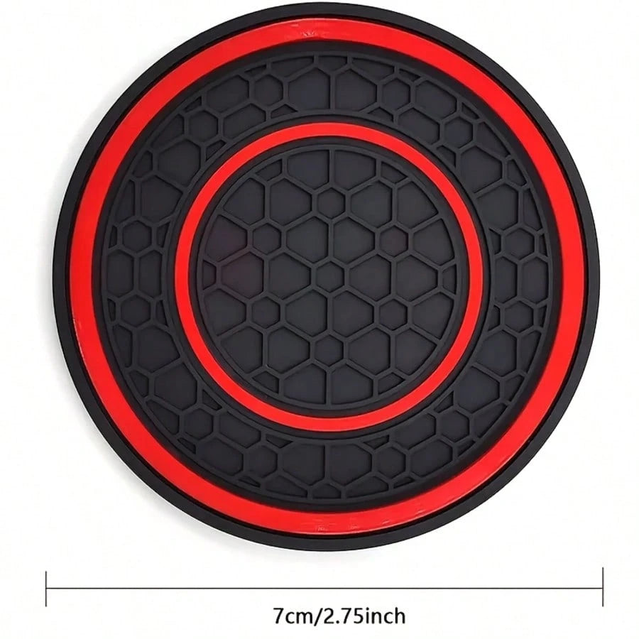 2pcs Anti-Slip Car Cup Holder Mats, Silicone Non-Slip Anti-Dust Automotive Cup Holder Pads- Universal Fit For Car Center Console Cup Holders, Made Of Silicone Material, Compatible With Various Holder