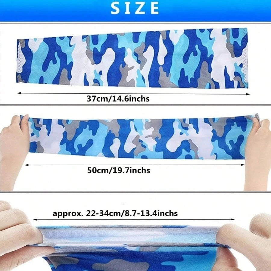 2pcs Arm Sleeves- Warm, Cool, Sports Arm Sleeves, Suitable For Running, Fishing, Cycling| Durable Textile Material, Black Base With Colorful Patterns, Hand Washable, Sports Arm Sleeves| Patterned S