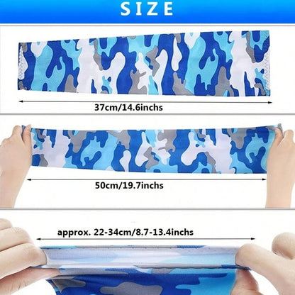 2pcs Arm Sleeves- Warm, Cool, Sports Arm Sleeves, Suitable For Running, Fishing, Cycling| Durable Textile Material, Black Base With Colorful Patterns, Hand Washable, Sports Arm Sleeves| Patterned S