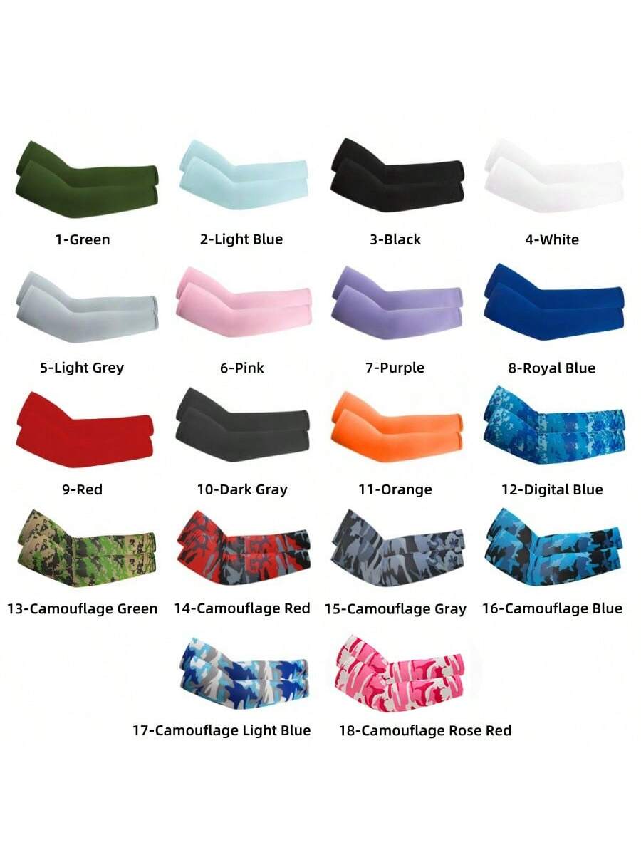 2pcs Arm Sleeves- Warm, Cool, Sports Arm Sleeves, Suitable For Running, Fishing, Cycling| Durable Textile Material, Black Base With Colorful Patterns, Hand Washable, Sports Arm Sleeves| Patterned S