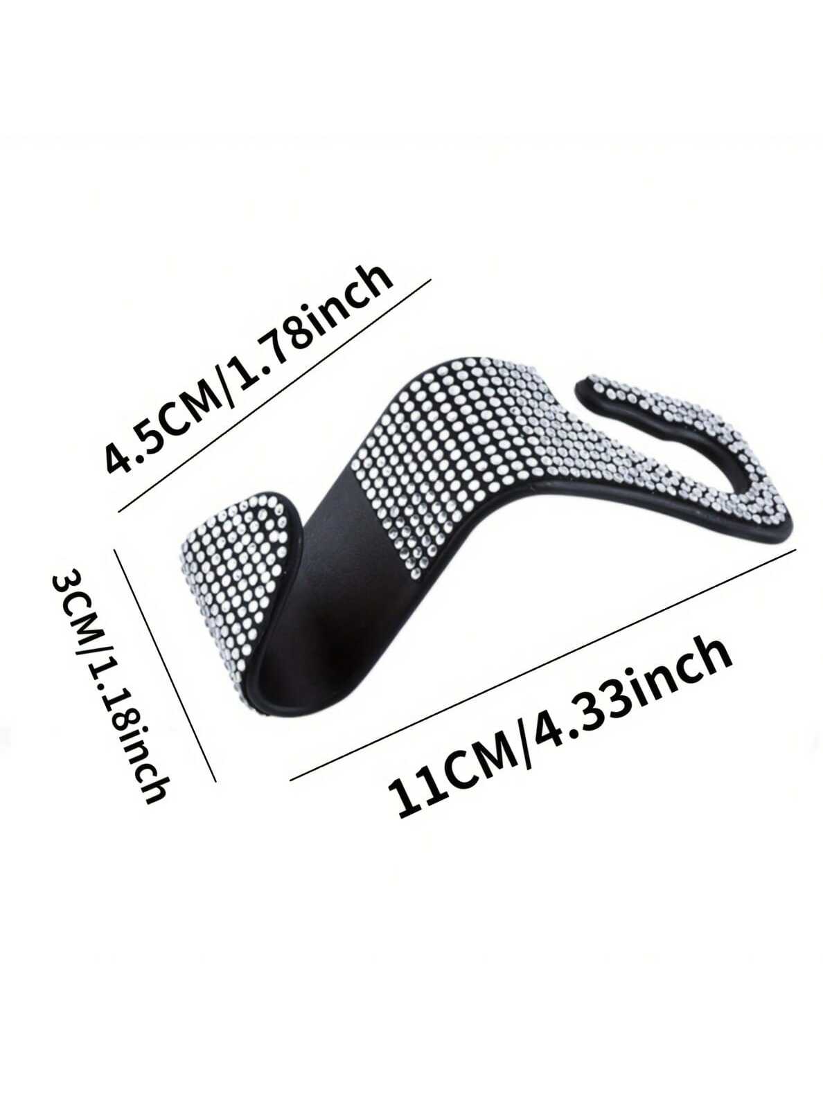 2pcs Artificial Diamond Car Hooks, Hidden Car Storage Hooks, Creative Car Seat Hooks, Women Car Accessories