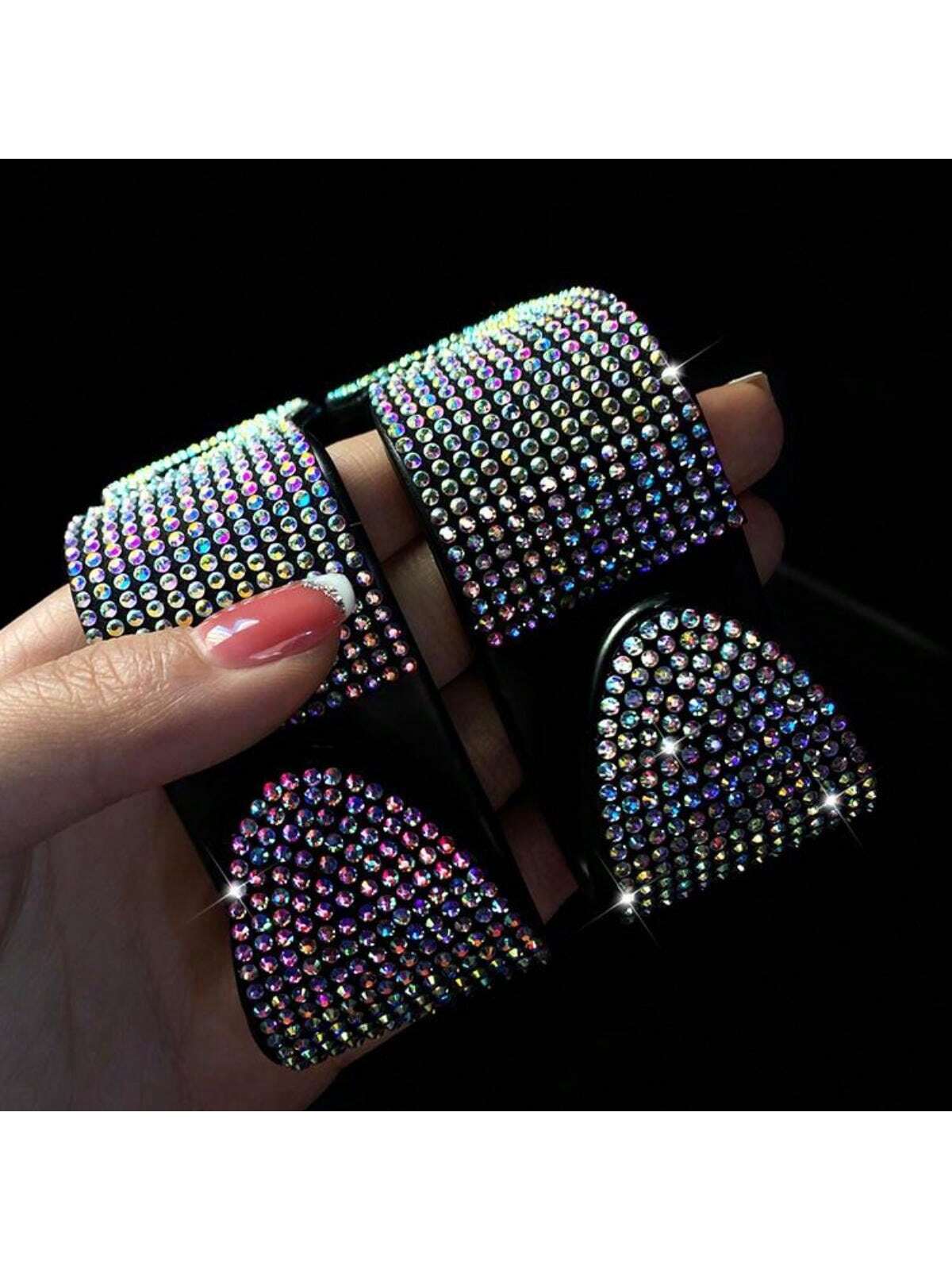2pcs Artificial Diamond Car Hooks, Hidden Car Storage Hooks, Creative Car Seat Hooks, Women Car Accessories