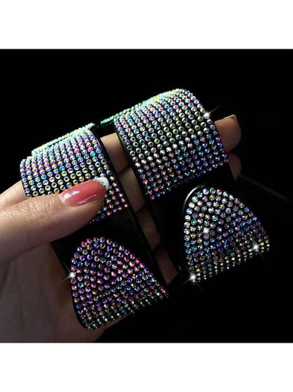 2pcs Artificial Diamond Car Hooks, Hidden Car Storage Hooks, Creative Car Seat Hooks, Women Car Accessories