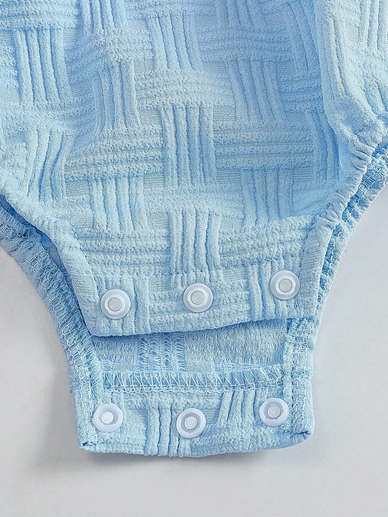 2pcs Baby Boy Casual Cute Jacquard Strap Romper With Bear Embroidery Pocket And Ear Hat Set, Comfortable Summer Outfit For Daily And Outdoor Wear
