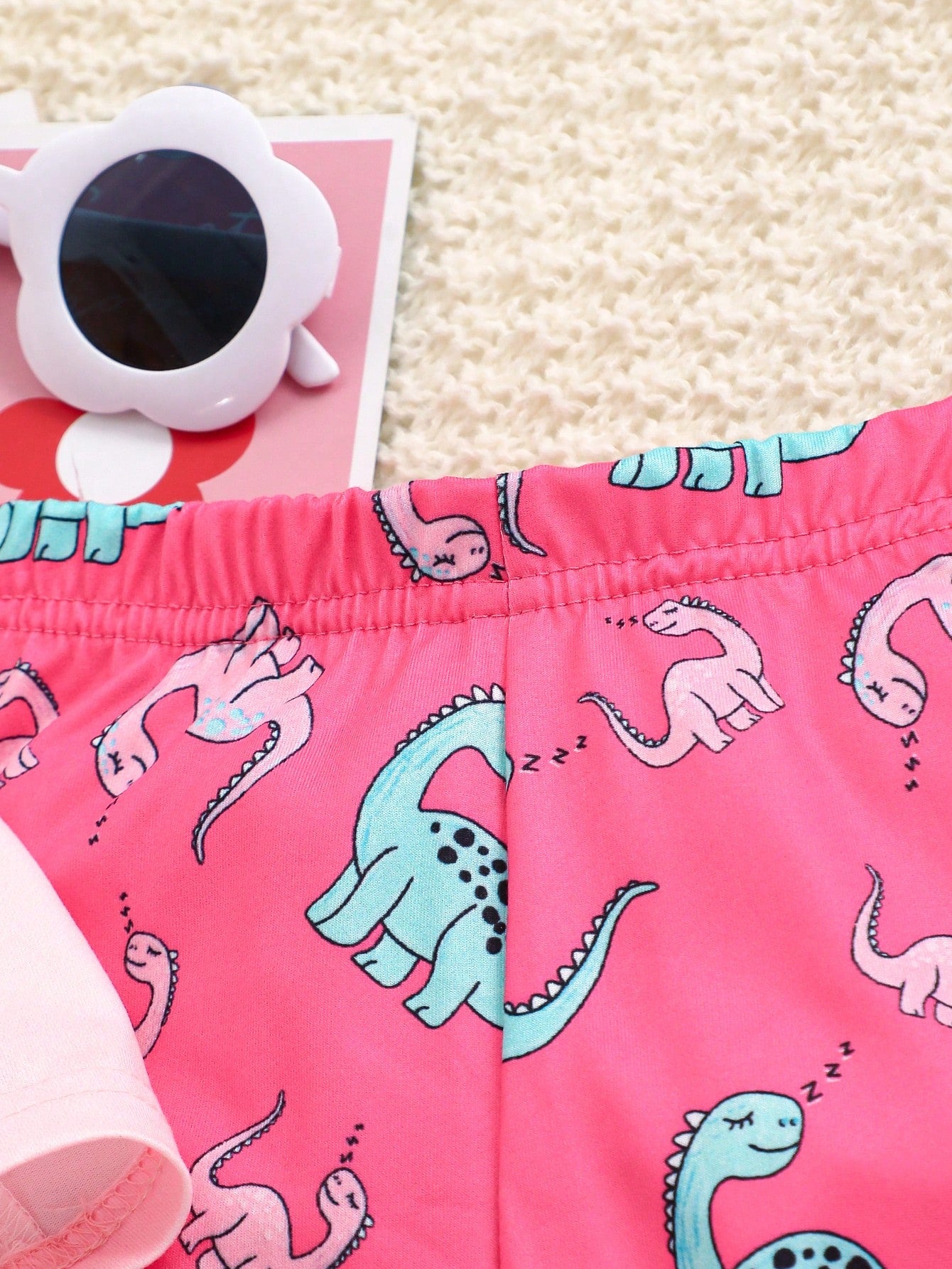 2pcs Baby Girls Cute Cartoon Dinosaur Print Round Neck Long Sleeve T-Shirt And Elastic Waist Pants Casual Outfit, Suitable For Spring/Autumn And Winter Layering, 6M-3T, Baby Girl Outfit, Baby Girl Set