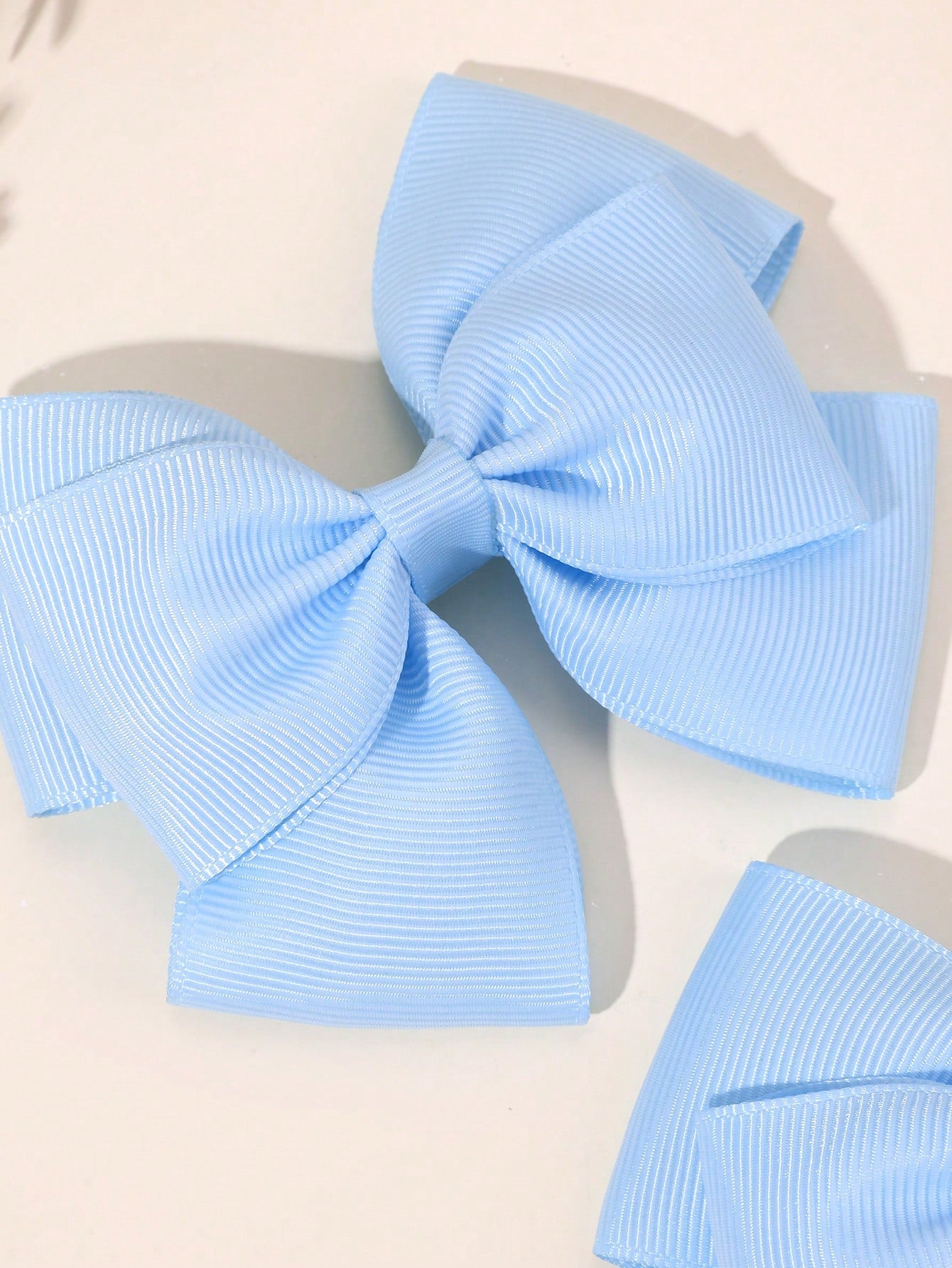 2pcs Blue Hair Clips, Suitable For Girls- Elegant Blue Ribbon Bow Hair Clips, Cute Solid Color Alligator Clips, Light Blue Bow Hair Clips, Children's Daily Hair Accessories