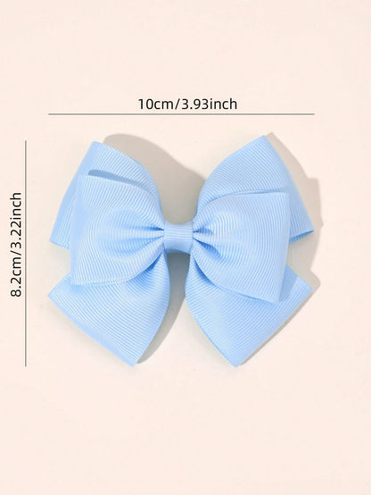 2pcs Blue Hair Clips, Suitable For Girls- Elegant Blue Ribbon Bow Hair Clips, Cute Solid Color Alligator Clips, Light Blue Bow Hair Clips, Children's Daily Hair Accessories