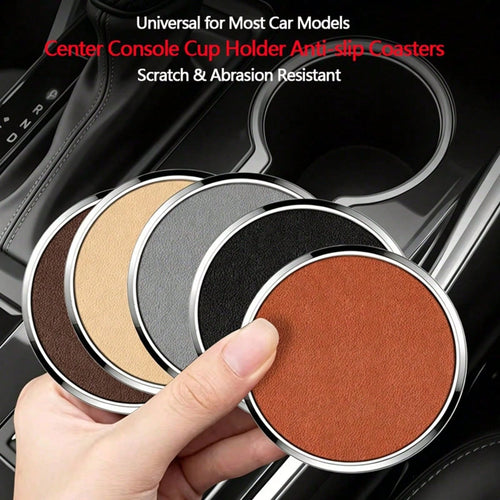 2pcs Car Accessories Black/Grey/Beige/Brown Car Cup Holder Mat Creative Water Cup Mat Multifunctional Car Cup Holder Storage Mat Suitable For Car Interior Cup Holder Indoor Table Cup Mat