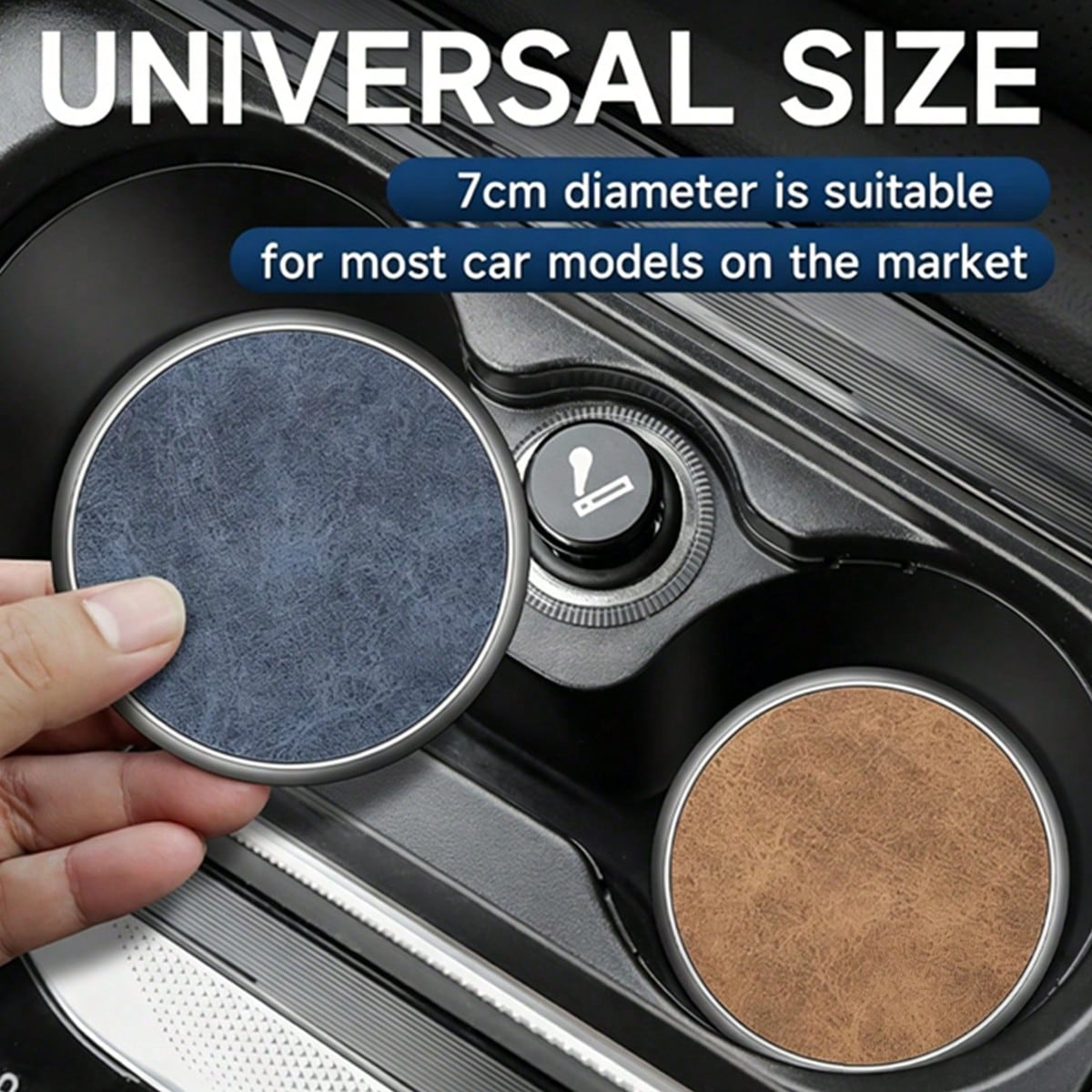 2pcs Car Accessories Black/Grey/Beige/Brown Car Cup Holder Mat Creative Water Cup Mat Multifunctional Car Cup Holder Storage Mat Suitable For Car Interior Cup Holder Indoor Table Cup Mat