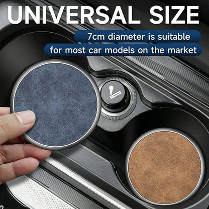 2pcs Car Accessories Black/Grey/Beige/Brown Car Cup Holder Mat Creative Water Cup Mat Multifunctional Car Cup Holder Storage Mat Suitable For Car Interior Cup Holder Indoor Table Cup Mat