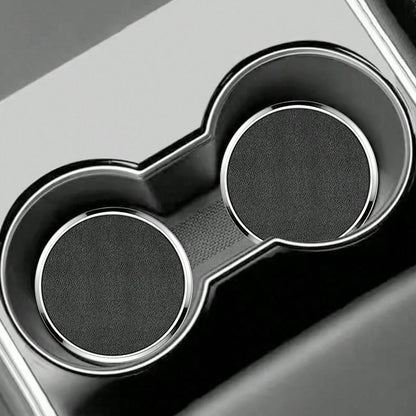 2pcs Car Accessories Black/Grey/Beige/Brown Car Cup Holder Mat Creative Water Cup Mat Multifunctional Car Cup Holder Storage Mat Suitable For Car Interior Cup Holder Indoor Table Cup Mat