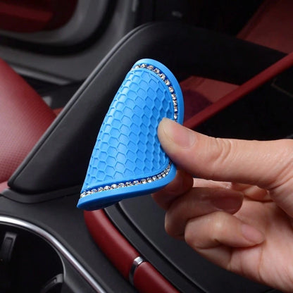 2pcs Car Accessories Silicone Rhinestone Round Fashion Cup Coasters, Car Cup Holder Insert Silicone Non-Slip Beverage Cup Coasters, Universal Vehicle Interior Accessories, Bling Crystal Rhinestone Car