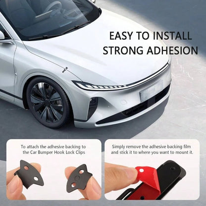 2PCS Car Bumper Clips Hook Lock, Carbon Fiber Hood Pins Toggle Clamp Quick Fix Release, Universal Car Accessories Bumper Security Hook Lock Clips Bumper Tailgate Small