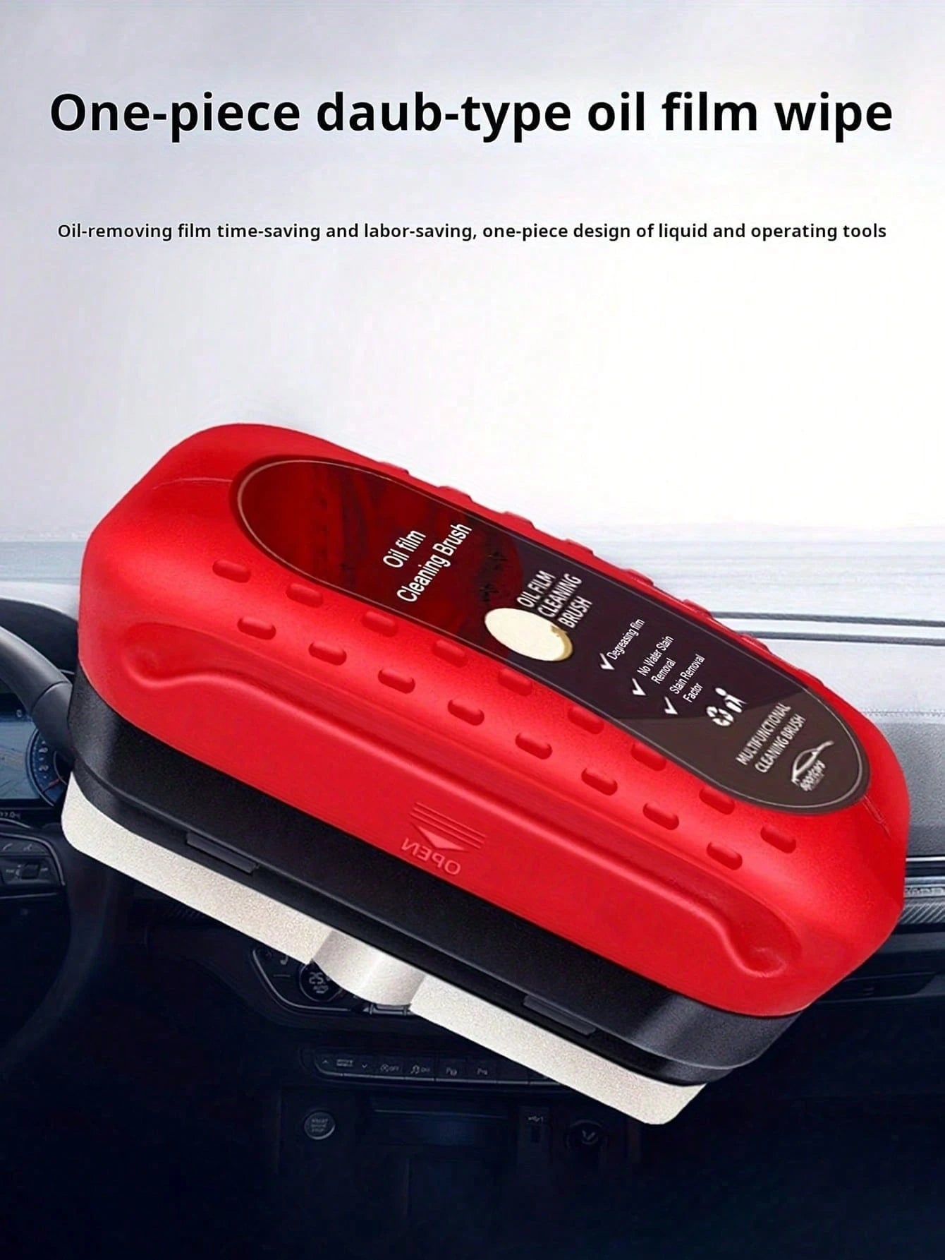 2pcs Car Glass Anti-Fog Cleaning Brush- Suitable For Windshield And Side Windows, Strong Cleaning, Remove Oil Film, Anti-Rain Anti-Fog Glass Cleaning Brush