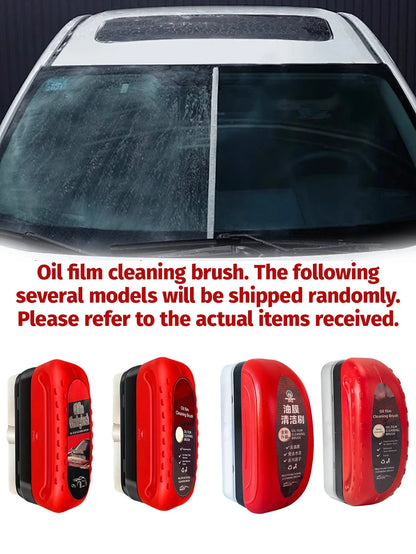 2pcs Car Glass Anti-Fog Cleaning Brush- Suitable For Windshield And Side Windows, Strong Cleaning, Remove Oil Film, Anti-Rain Anti-Fog Glass Cleaning Brush