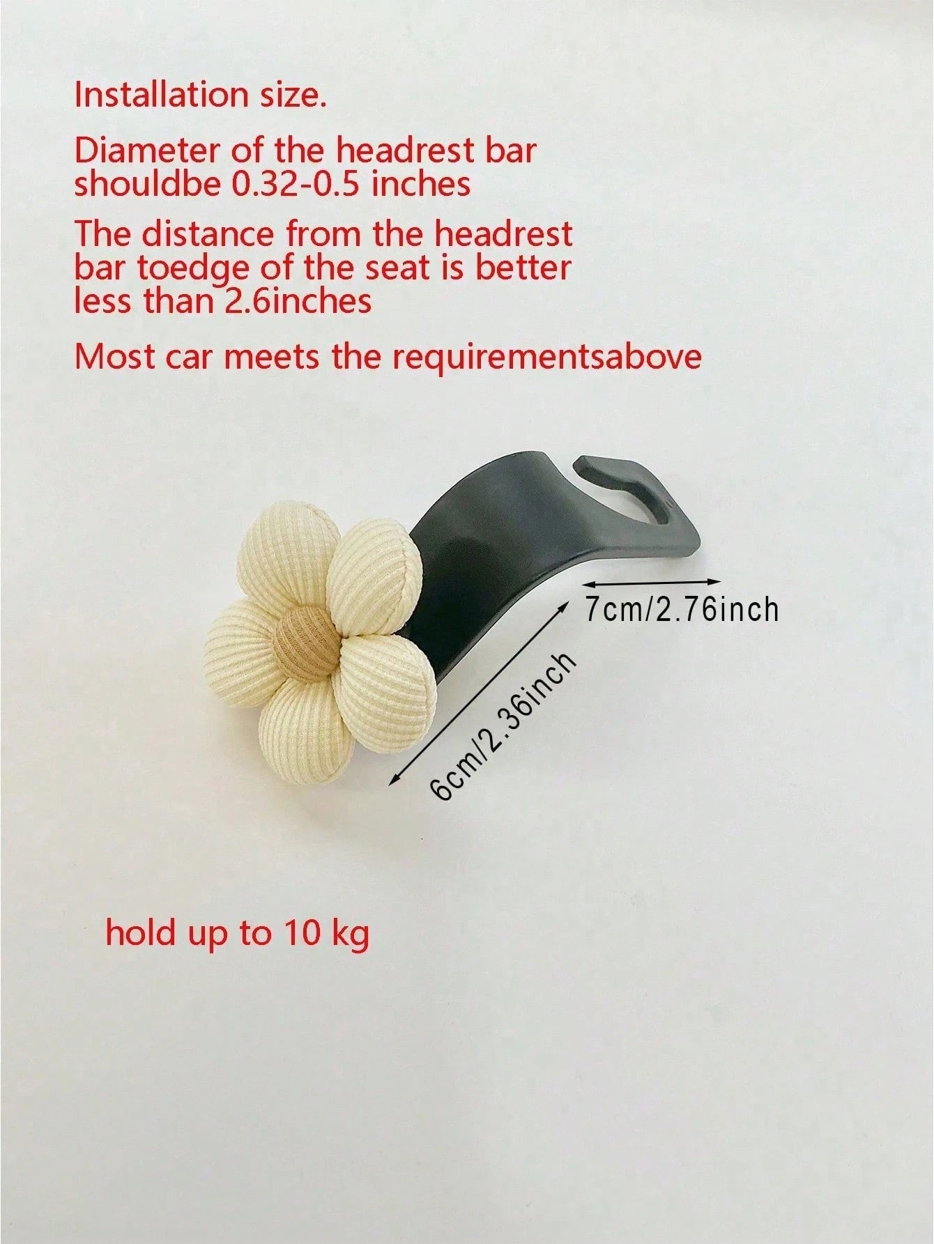 2pcs Car Small Flower Hook Multifunctional Car Seat Back Storage Hook Car Storage Decoration Supplies