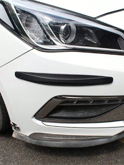 2pcs Carbon Fiber Texture Car Bumper Anti-Collision Strips| Universal Front & Rear Scratch Protection Strips| Flexible Rubber Body Guard Strips| Easy To Install Car Exterior Decoration Accessories
