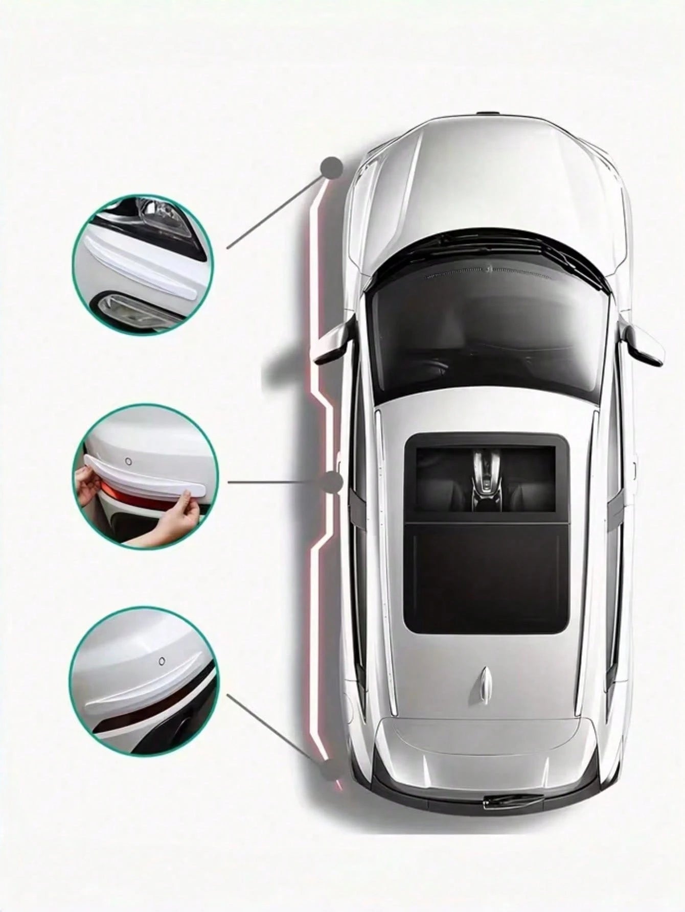 2pcs Carbon Fiber Texture Car Bumper Anti-Collision Strips| Universal Front & Rear Scratch Protection Strips| Flexible Rubber Body Guard Strips| Easy To Install Car Exterior Decoration Accessories