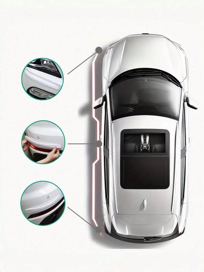 2pcs Carbon Fiber Texture Car Bumper Anti-Collision Strips| Universal Front & Rear Scratch Protection Strips| Flexible Rubber Body Guard Strips| Easy To Install Car Exterior Decoration Accessories