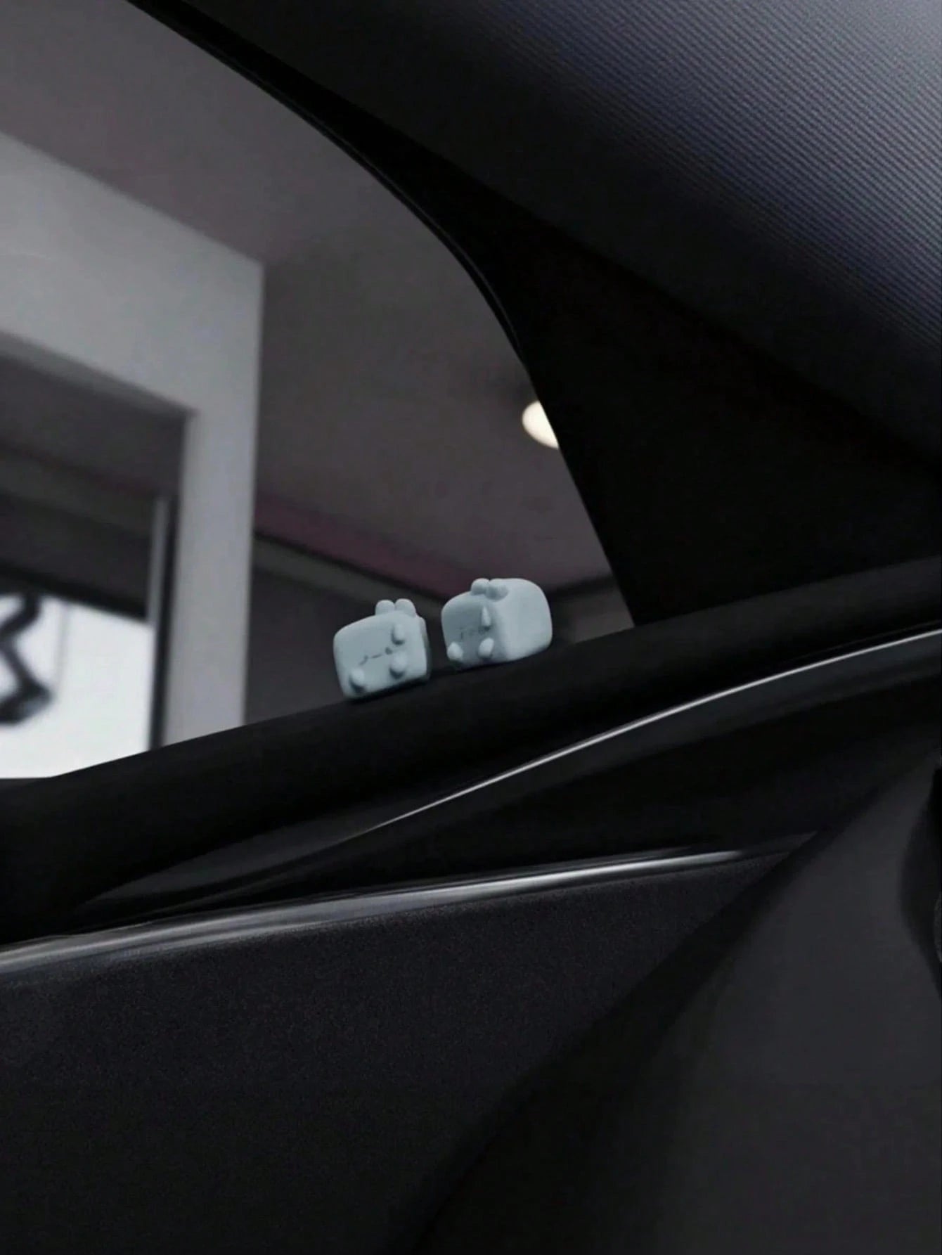 2pcs Cute Car Window Pillar Decor, Self-Adhesive Flocked Mini Cartoon Dolls, Residue-Free Cute Car Interior A-Pillar Accessories, Exquisite Aesthetic Desktop Home Decor