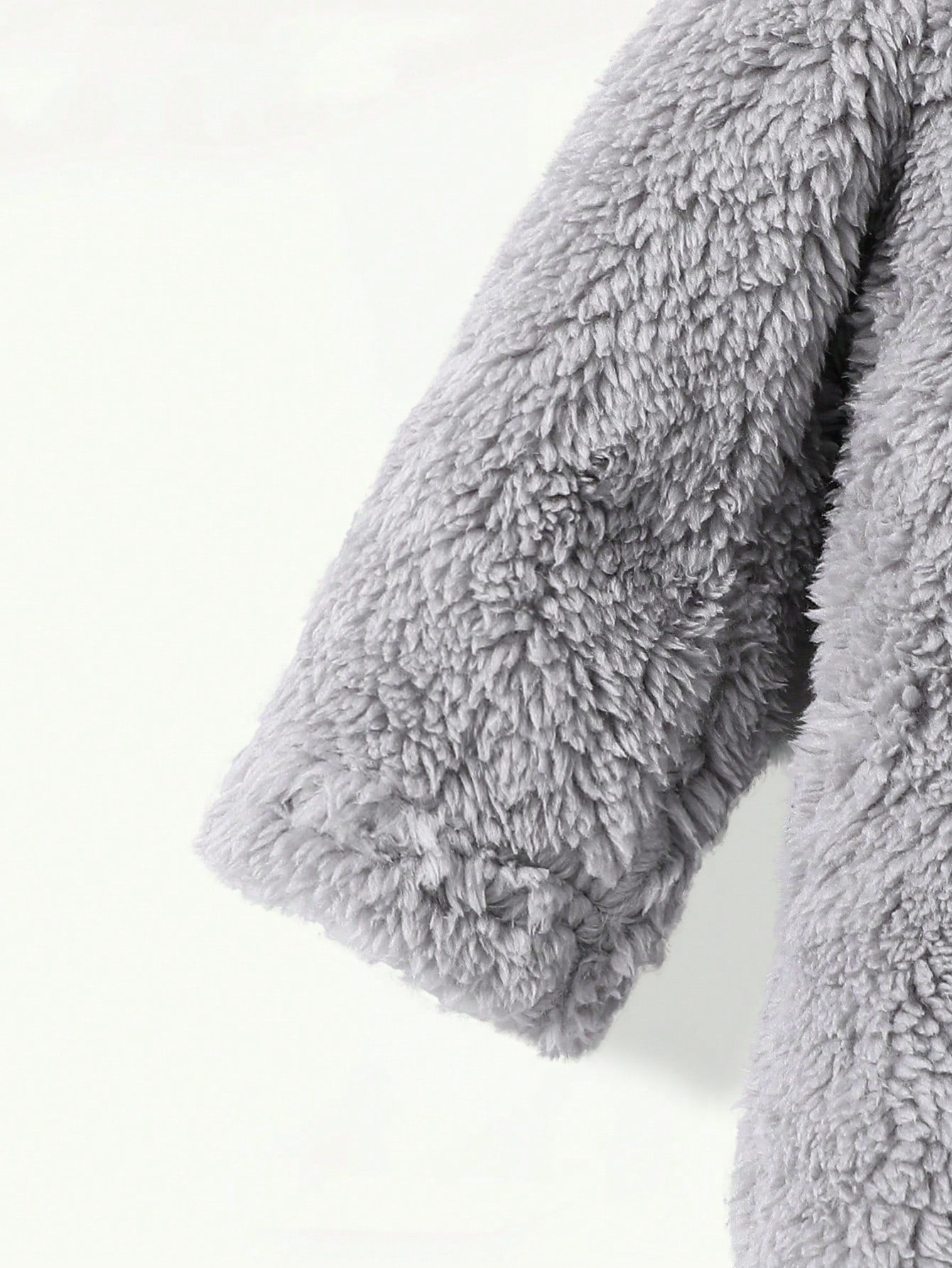 2pcs Cute Koala Print Embroidered Warm Soft Thicken Fleece Newborn Jumpsuit Jumpsuit, Homewear For Autumn/Winter Night Light Grey Grey Kawaii Cute